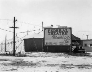 Dorothea Lange (1895 - 1965). A government sponsored theatre. San Bernardino, California. February 1937. Gift of Ia - Gould.