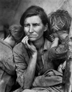 Dorothea Lange (1895 - 1965). Destitute pea pickers in California. Mother of seven children. Age thirty-two. Nipomo, California. March 1936. Gift of David Ligare, Salinas CA.