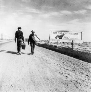 Dorothea Lange (1895 - 1965). Towards Los Angeles, California. Los Angeles, California. March 1937. Gift of Adele O'Grady.
