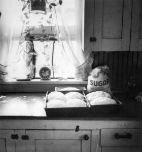 Dorothea Lange (1895 - 1965). A corner of the kitchen in the new home of the Schrock family, tenant purchase clients. Wapato (vicinity), Yakima Valley, Washington. August 1939.