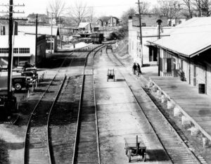 Walker Evans (1903 - 1975). View of railroad station. Edwards, Mississippi. February 1936.