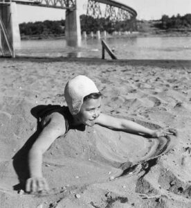 Russell Lee (1903 - 1986). Youngster at the beach. Redding, California. June 1942.