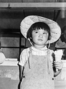 Russell Lee (1903 - 1986). Farm Security Administration mobile camp. Japanese-American child who lives at the camp. Nyssa, Oregon. July 1942. Gift of American Association of Women, Salinas branch.