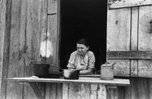 Russell Lee (1903 - 1986). Wife of FSA (Farm Security Administration) client who will participate under home purchase, Morganza, Louisiana. November 1938