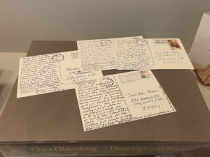 Letters and other correspondence between Oldenburg and Ted Thau Collection of Hartnell College Gallery Gift of Ted and Ida Thau