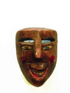 Mask, 9" x 6" x 4", sculpture, carved wood and paint, artist unknown