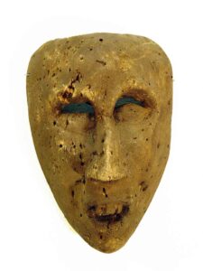Mask, 8½" x 6" x 5", sculpture, carved wood, artist unknown