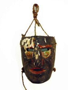 Mask, 9" x 7" x 5", sculpture, carved wood and paint artist unknown