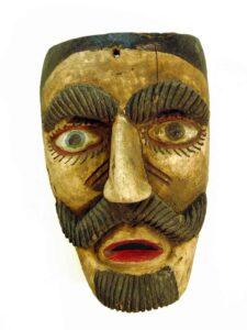 Viejo, 11" x 7" x 6", sculpture, carved wood and paint , artist unknown