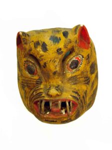 Tigre (Jaguar), 8½" x 7" x 6", sculpture, carved wood and paint, artist unknown
