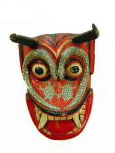 Devil from Pastorelas, Dance 12" x 8" x 10½", sculpture, carved wood and paint, artist unknown