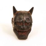 Noh mask, sculpture, wood, artist unknown