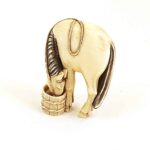 Horse drinking from a bucket, sculpture, ivory, artist unknown