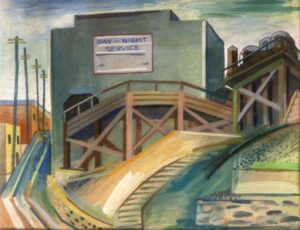 John Haley, Street Scene, 10" x 13½", painting, watercolor on paper