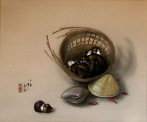Sekido Yoshido, Still Life, 1937, 21"x 20½", painting, watercolor on silk