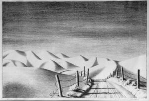Vanesa Helder, Horse Heaven Hills, 1937, 10" x 15", lithograph, Ink on paper