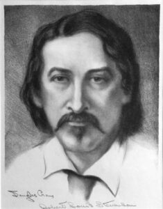 Douglas Crane, Robert Louis Stevenson, 1937, 12" x 9½", lithograph, ink on paper