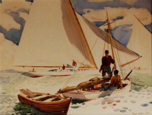 Paul Julian, Sailing Scene, 1937, 18" x 24", painting, watercolor on paper
