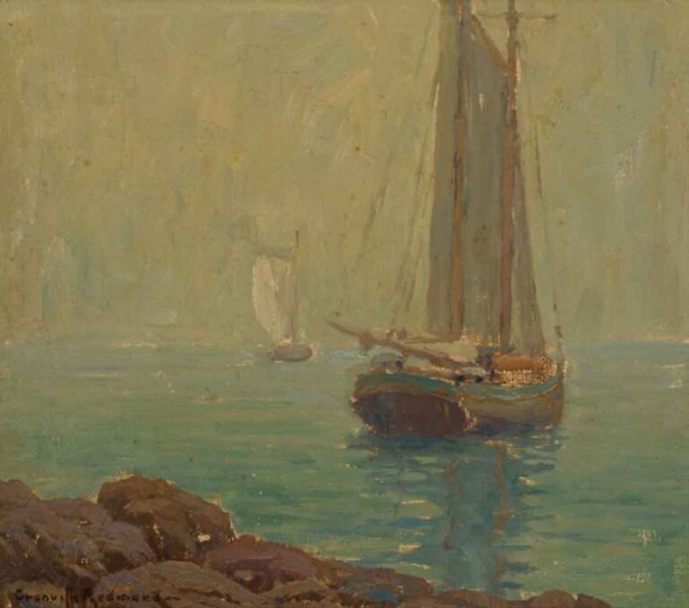 Granville Redmond, 1871-1935 Hay Scow, oil on canvas