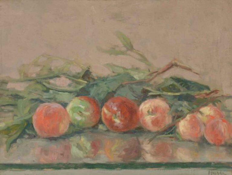Charles Arthur Fries (1854 -1940) Peaches oil on canvas