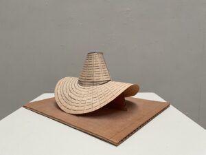 Original paper model for Hat in Three Stages of Landing, ca 1980